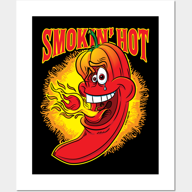 Smokin Hot Spicy Flaming Red Hot Chili Pepper Wall Art by eShirtLabs